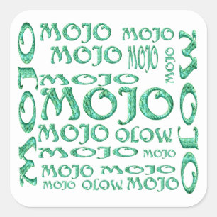 Mojo witte vierkante stickers