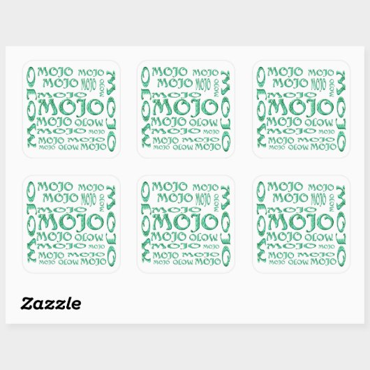 Mojo witte vierkante stickers (Vel)