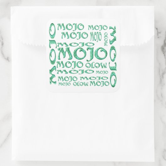 Mojo witte vierkante stickers (Tas)