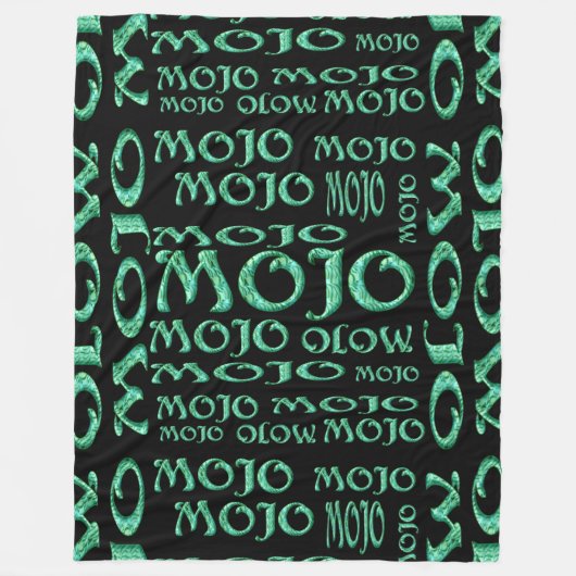 Mojo zwarte fleece deken (Voorkant)