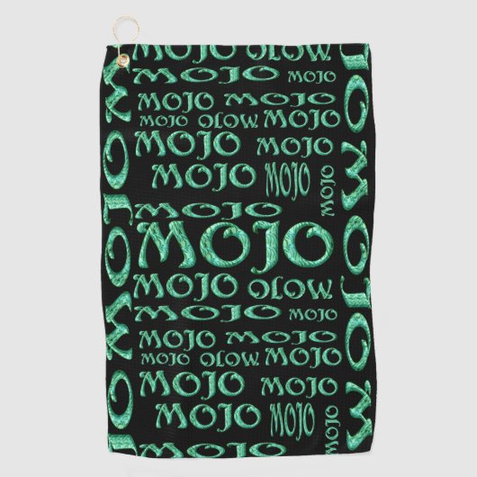 Mojo zwarte golfhanddoek (Voorkant)