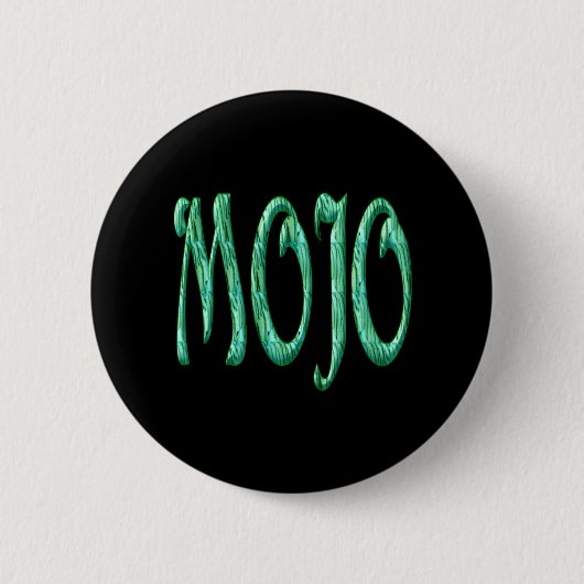 Mojo zwarte knop ronde button 5,7 cm (Voorkant)