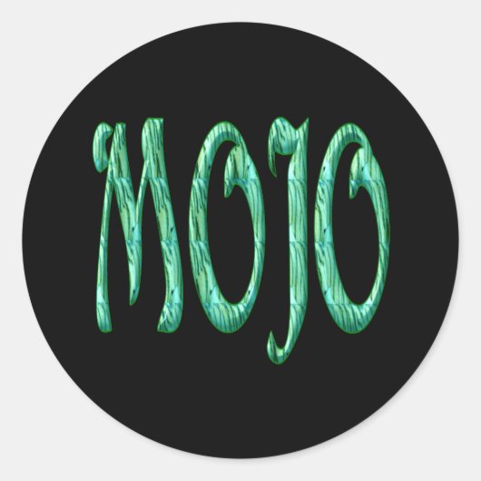 Mojo zwarte ronde stickers (Voorkant)