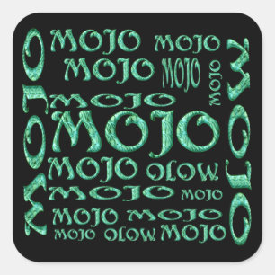Mojo zwarte vierkante stickers