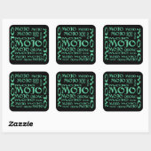 Mojo zwarte vierkante stickers (Vel)