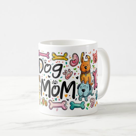 Mok 11 oz Dog Mom Gift Idee voor bontmoeders (Voorkant rechts)