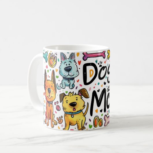 Mok 11 oz Dog Mom Gift Idee voor bontmoeders (Voorkant links)