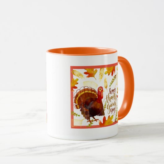 Mok-2-Tone-Happy Thanksgiving Day Turkije Mok (Voorkant rechts)