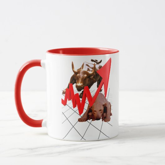 Mok aandelenmarkt rood (Links)