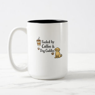 Mok 'Aangedreven door koffie en knuffels met honde