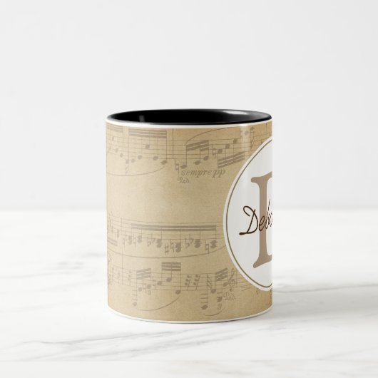 Mok aangepaste Initiaal Muzieknoten (Center)