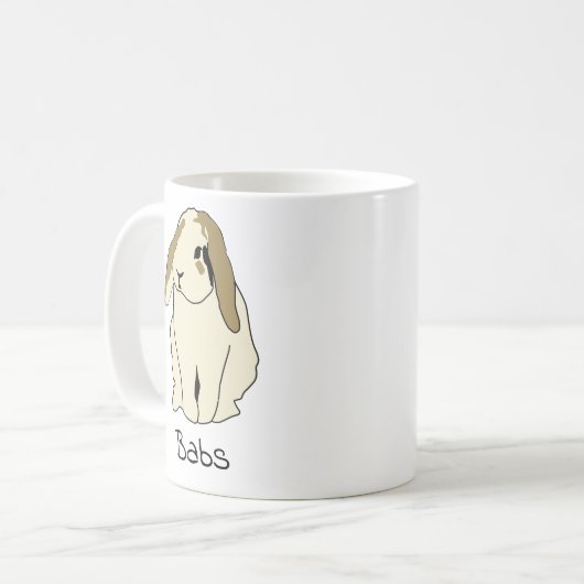 Mok aangepaste konijnennaam - speciaal uitgeruste  (Voorkant links)