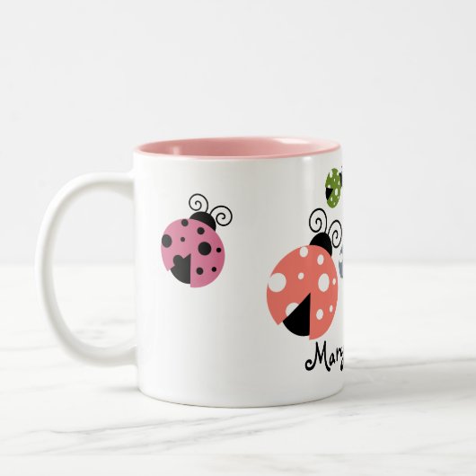Mok aangepaste naam Ladybug Coffee (Links)