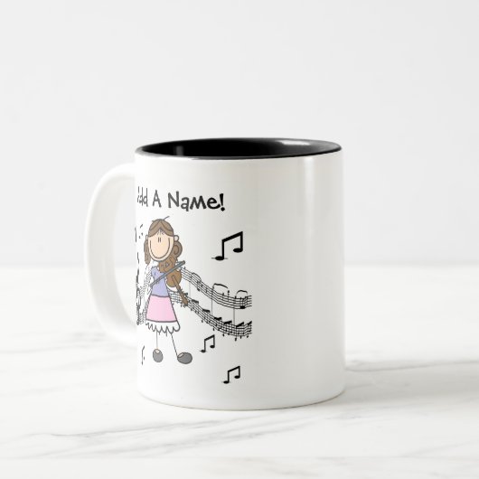 Mok Aangepaste selectiepijkfiguur Meisje Violin Pl (Voorkant links)