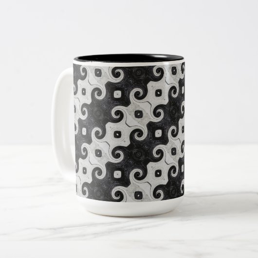 Mok abstract Diamond Eye Curls Pattern (Voorkant links)