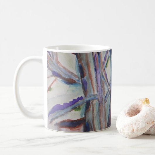 Mok abstracte bomen (Met donut)