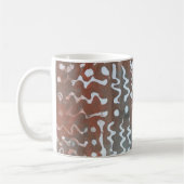 Mok abstracte kunstpatroonbatik koffie (Links)
