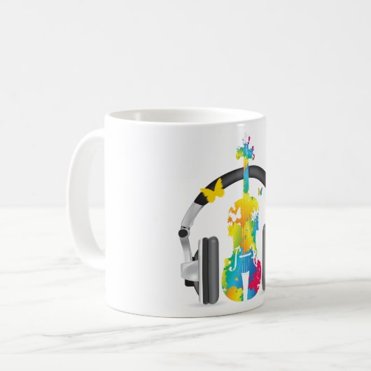 Mok abstracte Violin Music Coffee (Voorkant links)