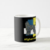 Mok Afghaanse hond YB Grid TriColor Coffee (Voorkant rechts)