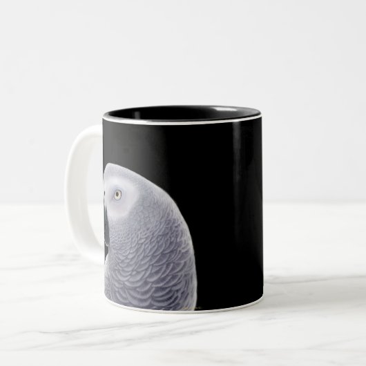 Mok Afrikaanse grijze papegaai (Voorkant links)