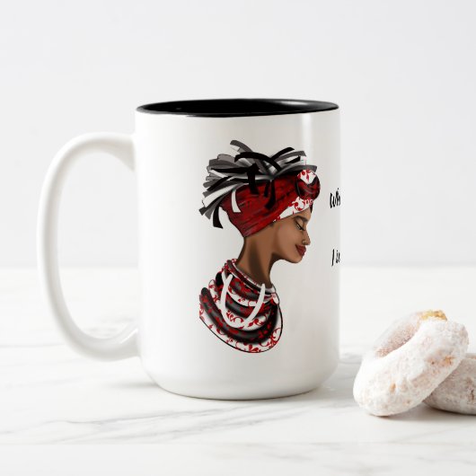 Mok Afrikaanse vrouw, reflectie (Met donut)