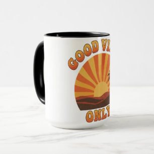 Mok 'Alleen Goede Vibes' – Retro Zonnebundel Posit