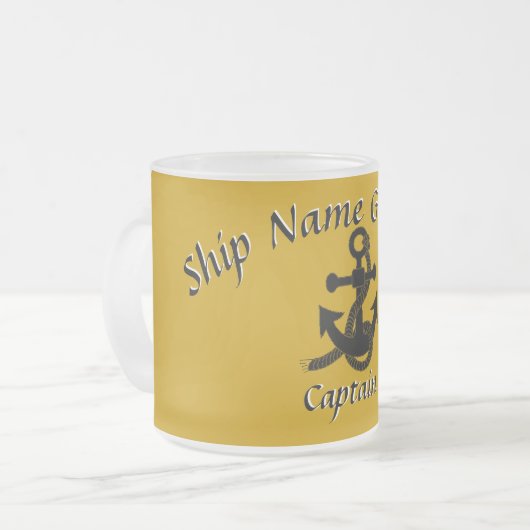 Mok - Anker met Curved Text in Black (Voorkant links)