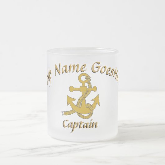 Mok - Anker met Curved Text in Gold (Center)