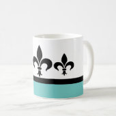 Mok Aqua Swanky Fleur De Lis (Voorkant rechts)