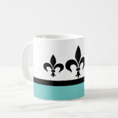 Mok Aqua Swanky Fleur De Lis (Voorkant links)