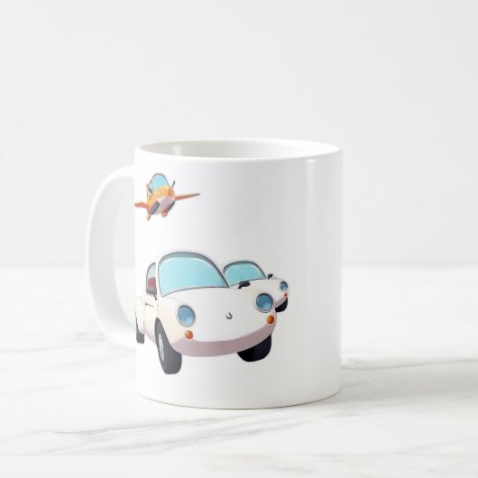 Mok - auto's en vliegtuigen (Voorkant links)