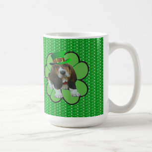 Mok Baby Basset Hound Happy St. Patrick's Clover