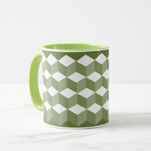 Mok - Babyblokpatroon in drie schaduwen (Voorkant links)