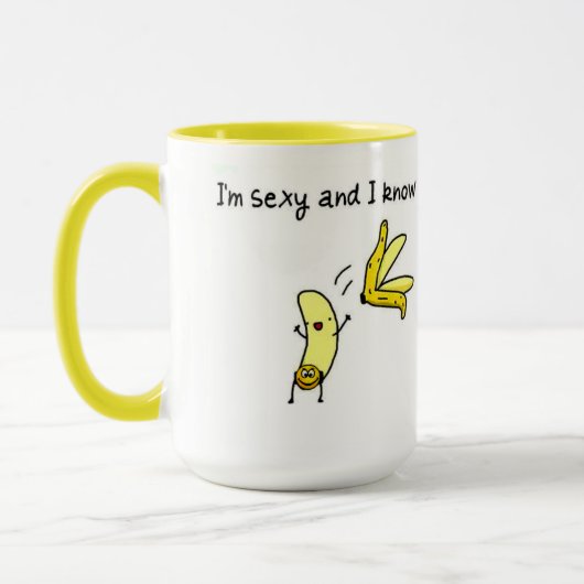 mok, banaan, man, kerst mok (Links)