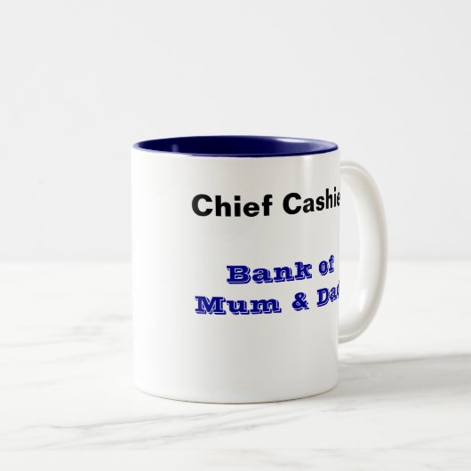 Mok bank van moeder en vader - kassier (Voorkant rechts)