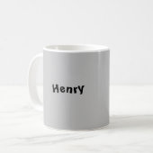 Mok - Baseball Player met naam op grijs (Voorkant links)