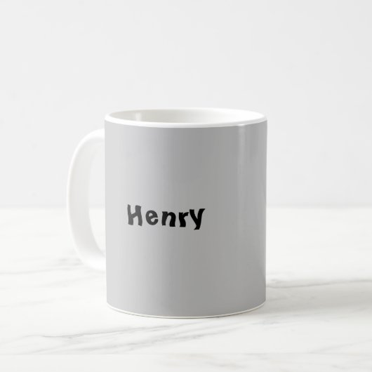 Mok - Baseball Player met naam op grijs (Voorkant links)