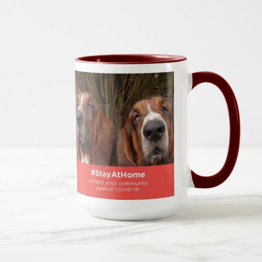 Mok Basset Hounds Blijf thuis (Rechts)