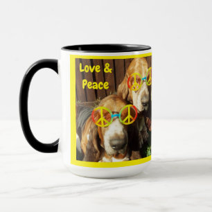 Mok Basset Hounds Liefde & Vrede