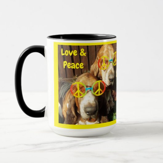 Mok Basset Hounds Liefde & Vrede (Links)