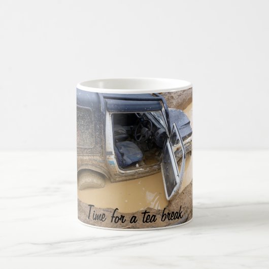 Mok beker 4x4 van de daderjeep geplakt in modder (Center)