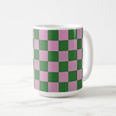 Mok beker roze en groene retro (Voorkant rechts)