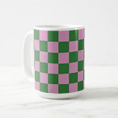 Mok beker roze en groene retro (Voorkant links)