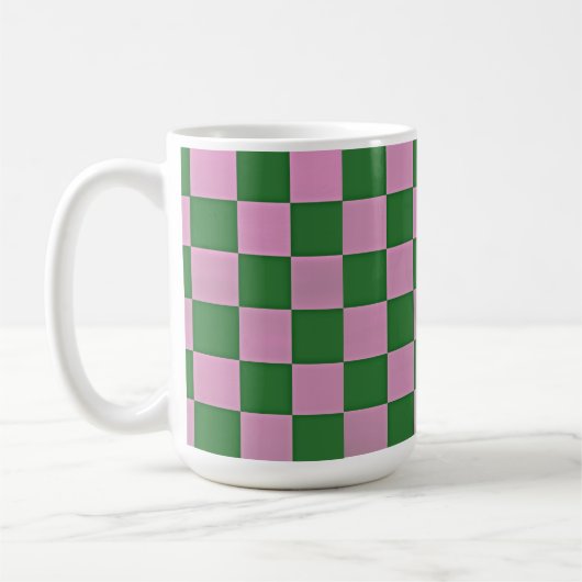 Mok beker roze en groene retro (Links)