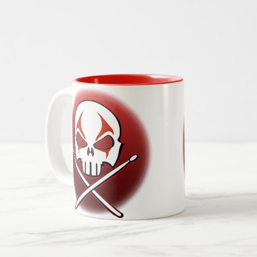 Mok bekertje met stevige metalen drummers (Voorkant links)