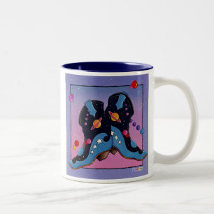 Mok, bekertje - Midnight Cowboy Boots Tweekleurige Koffiemok