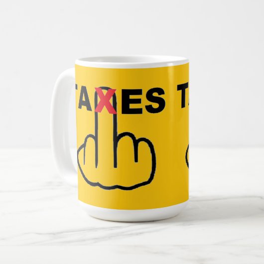 Mok belastingen te hoog (Voorkant links)