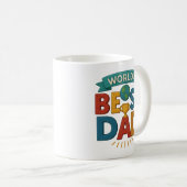Mok 'Beste Papa ter Wereld' | Retro Vaderdag Cadea (Voorkant rechts)