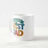 Mok 'Beste Papa ter Wereld' | Retro Vaderdag Cadea (Voorkant links)