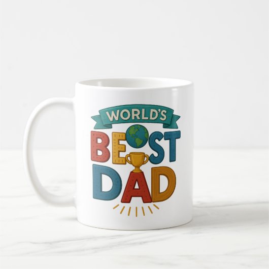 Mok 'Beste Papa ter Wereld' | Retro Vaderdag Cadea (Links)